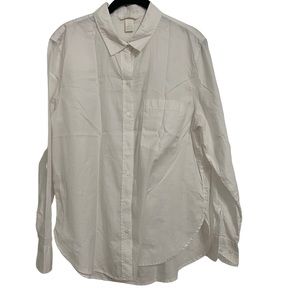 H&M White Button Down Long Sleeve Cotton Shirt